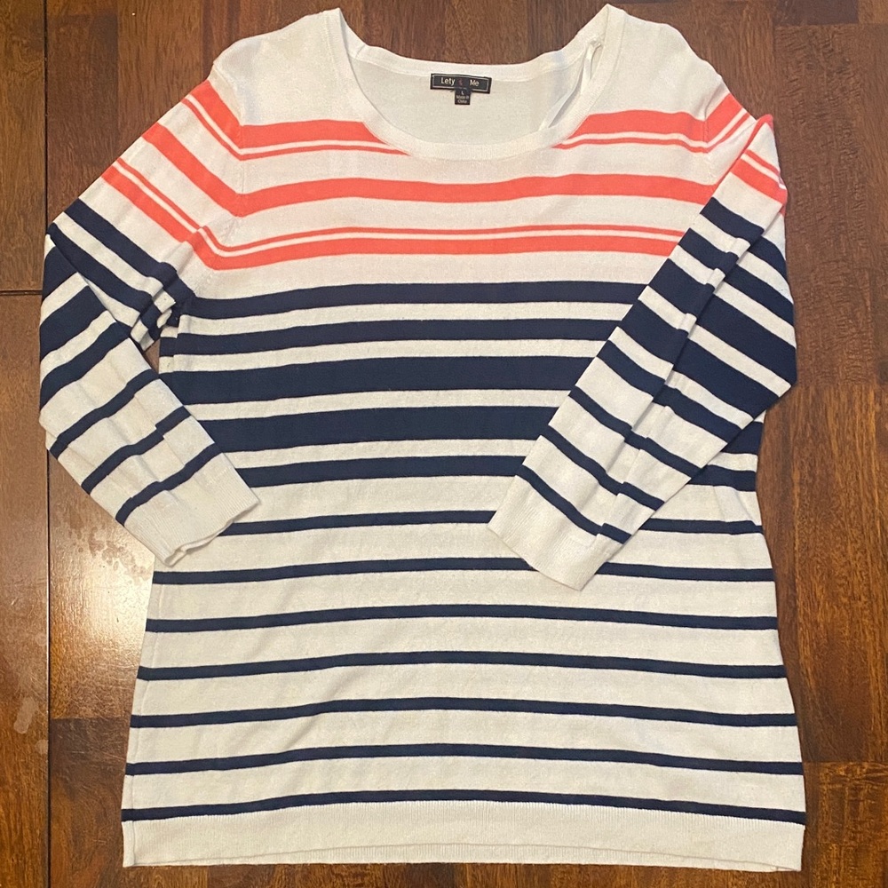 Lety & Me Women’s Striped Long Sleeve Sweater